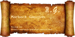Marbeck Gaszton névjegykártya